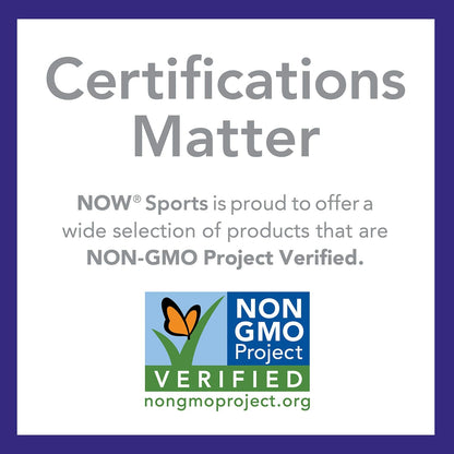 Pure coconut derived NOW Sports MCT oil bottle highlighting soy free non GMO health and dietary supplement features.