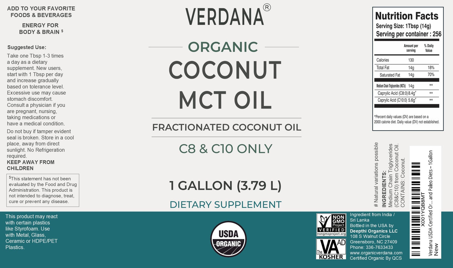 Verdana coconut MCT oil for keto coffee usage