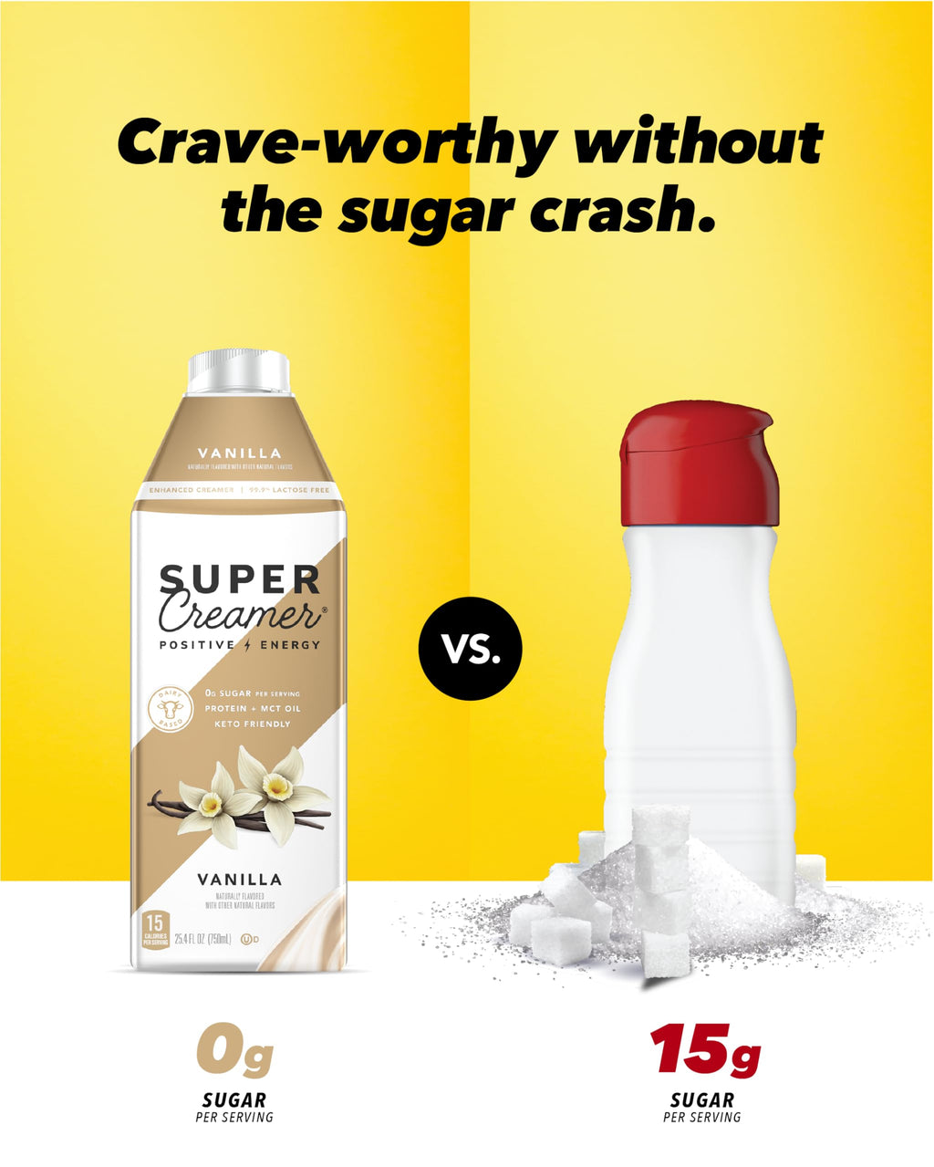 Super Coffee vanilla creamer bottle side profile