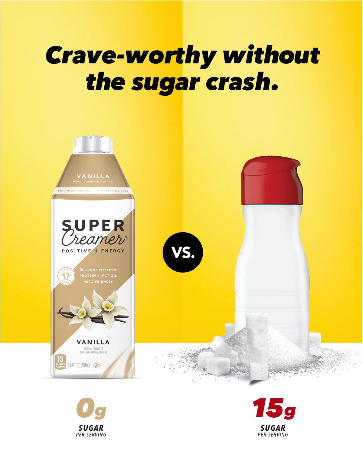 Super Coffee vanilla creamer bottle side profile