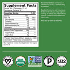 Natures Way coconut oil packaging showing non-GMO and keto certifications