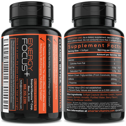 SmarterVitamins smart caffeine pills with green tea derived amino acids for clean energy