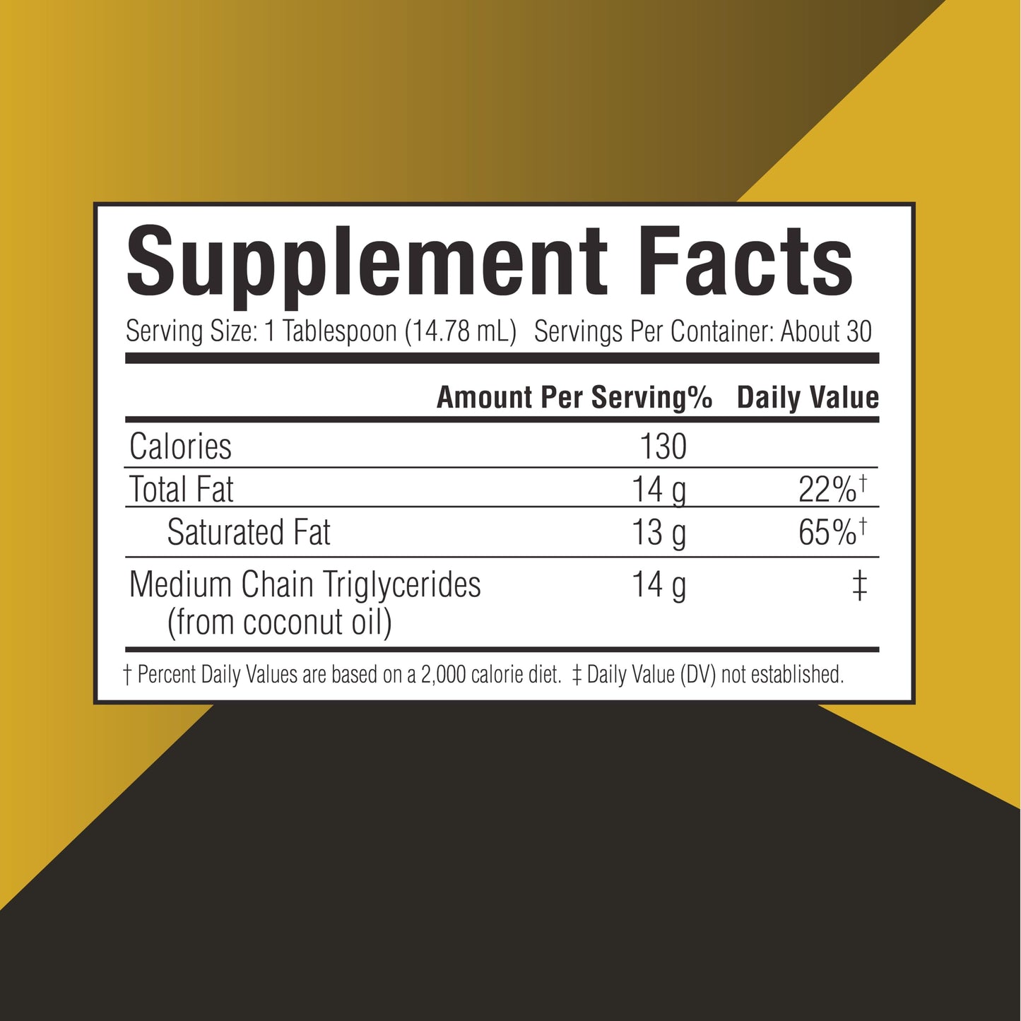 Keto Science pure coconut source medium chain triglycerides oil dietary supplement label