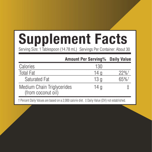 Keto Science pure coconut source medium chain triglycerides oil dietary supplement label
