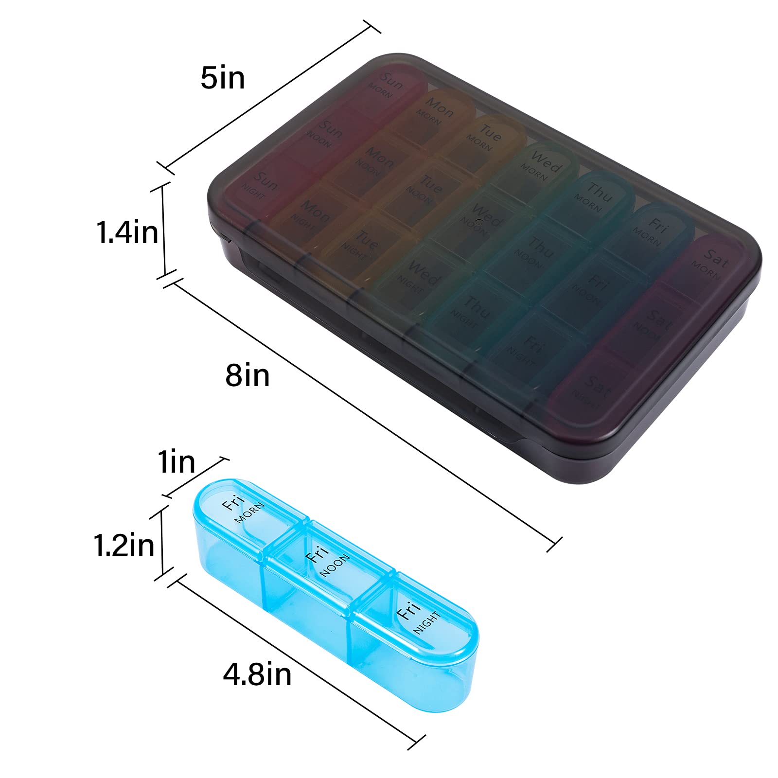 Daviky pill box stored safely inside a travel bag showing the leak proof design.