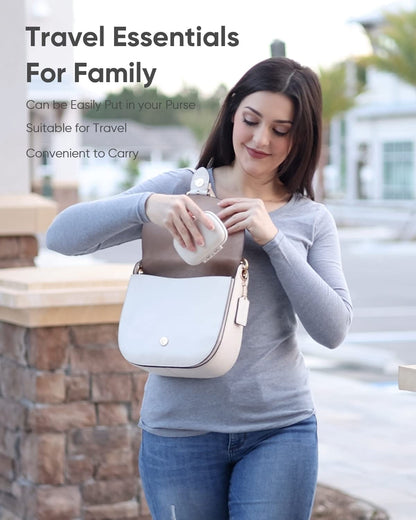 Holii pocket size capsule dispenser being placed inside a travel purse