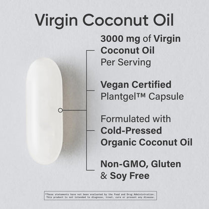 Sports Research cold pressed extra virgin coconut oil capsules supplement facts label