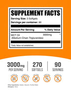 BulkSupplements MCT Oil Softgels serving size and supplement facts label