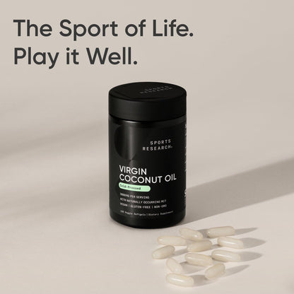 Natural plant based extra virgin coconut oil capsules for hair and skin
