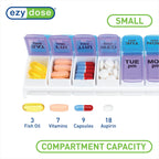 Ezy Dose 7 Day Medicine Box with pop out weekly pill containers detached