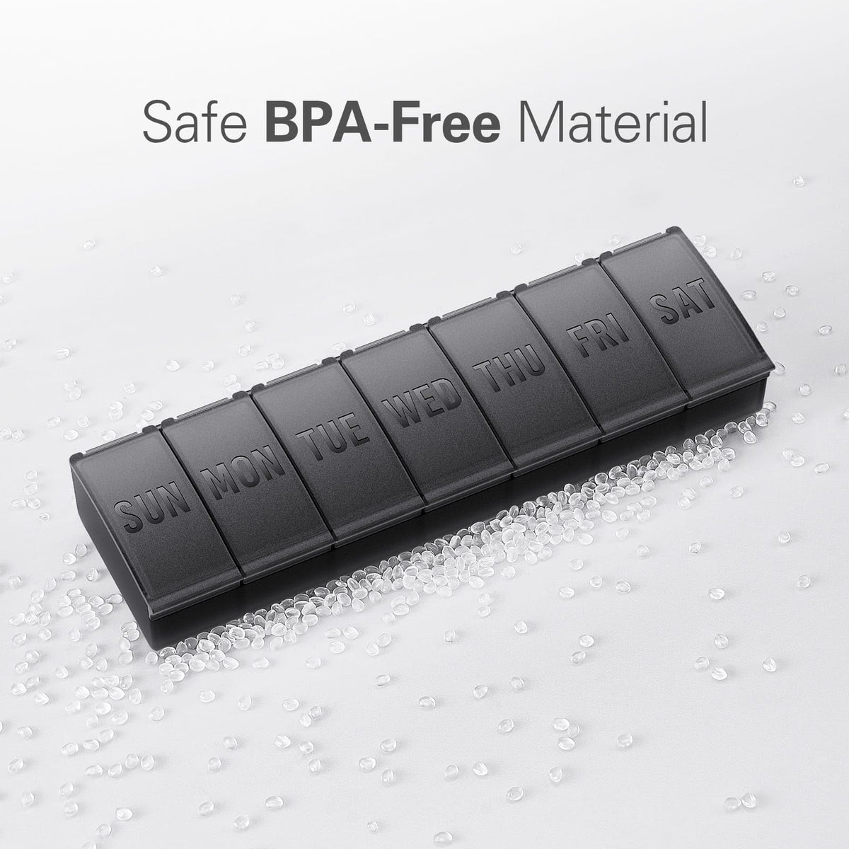 Barhon premium supplement storage case showing frosted light blocking surface