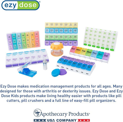 EZY DOSE 2 Times a Day Organizer packaged layout showing the official imported product presentation.