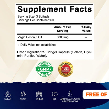 Vitamatic Virgin Coconut Oil bottle label details