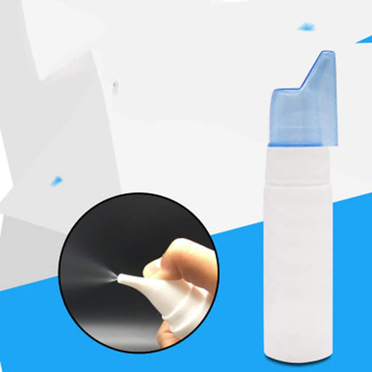 Aquacolor fine mist nasal sprayer components separated for sanitization steps.