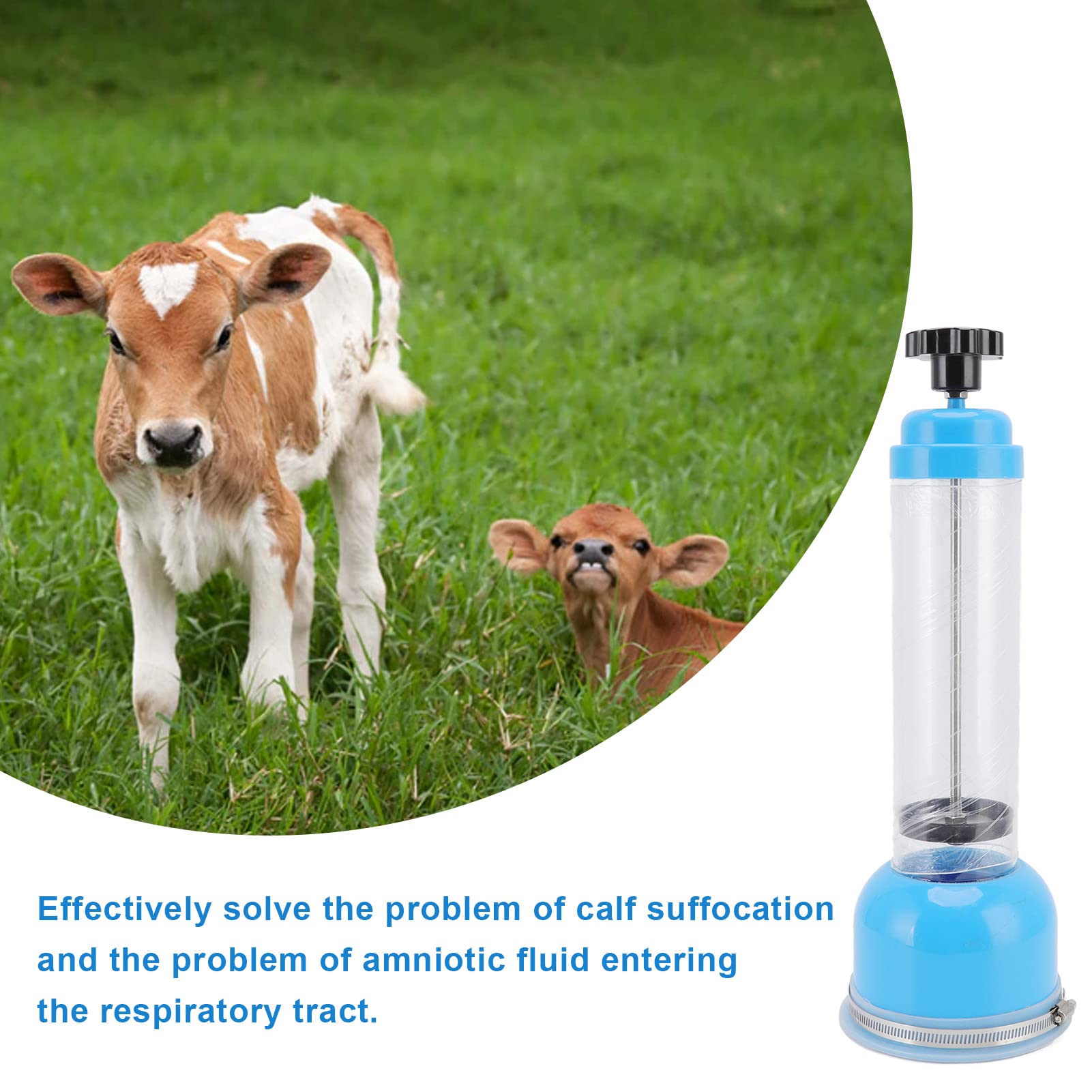 Topyond calf respiratory assist tool showing the heavy duty stainless steel core rod construction