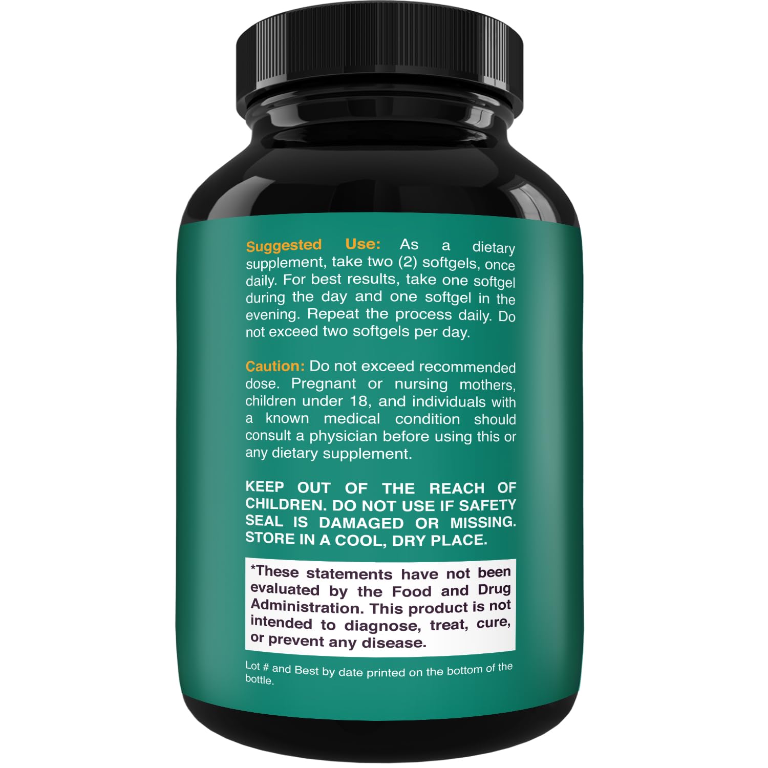 Close up of Natures Craft MCT coconut oil supplement label