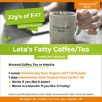 Intentionally Bare organic MCT oil powder lifestyle shot with coconut ingredients
