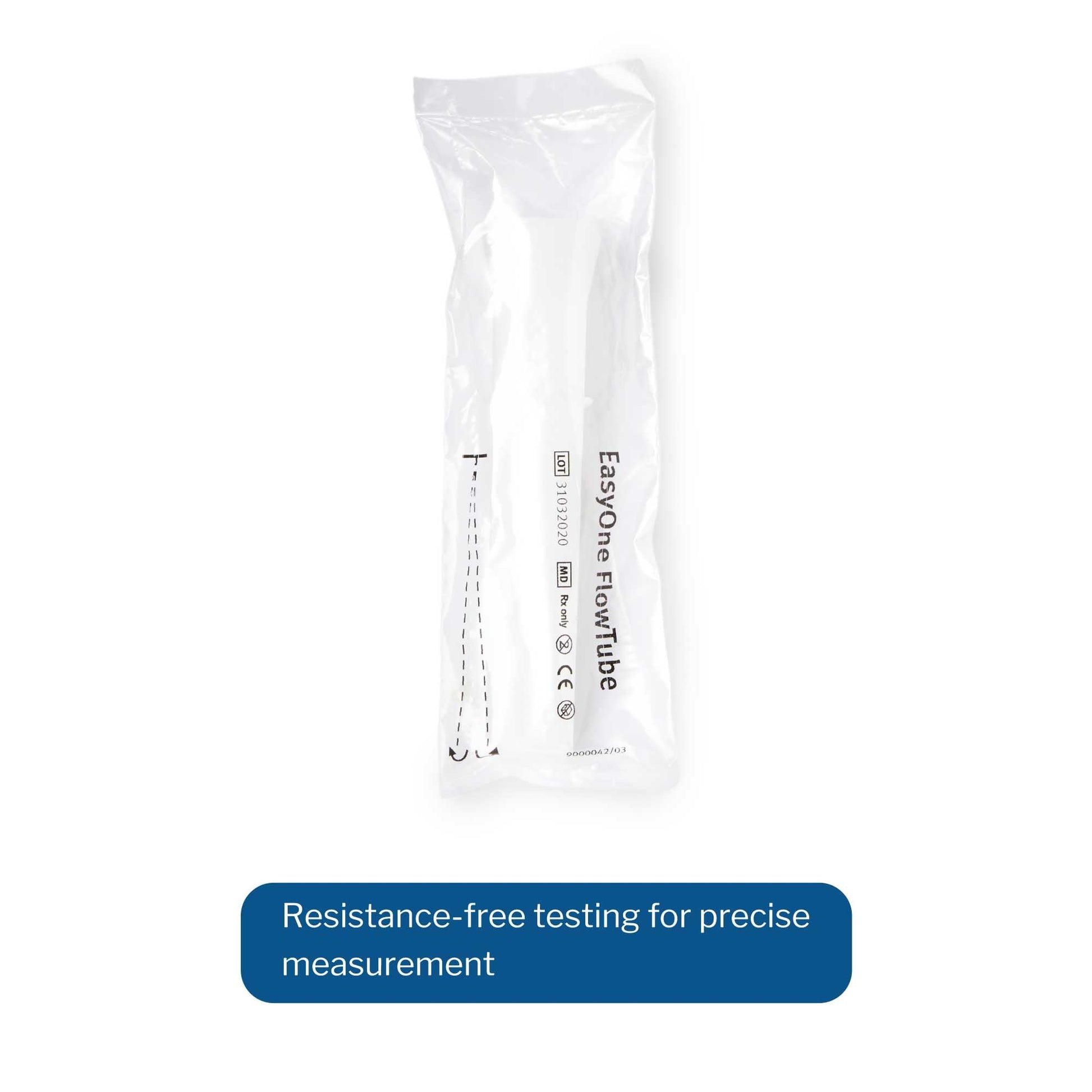 Latex-free non-sterile spirometry flow tubes individual product design.