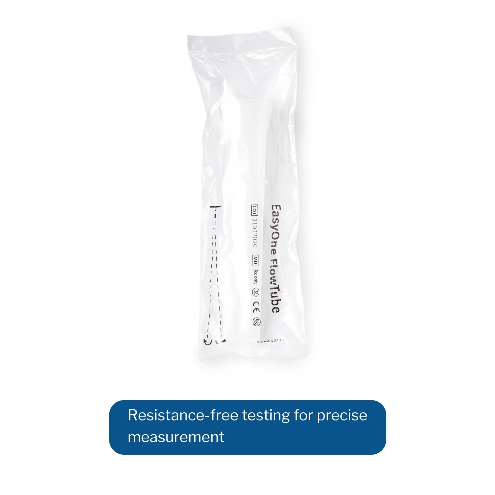 Latex-free non-sterile spirometry flow tubes individual product design.