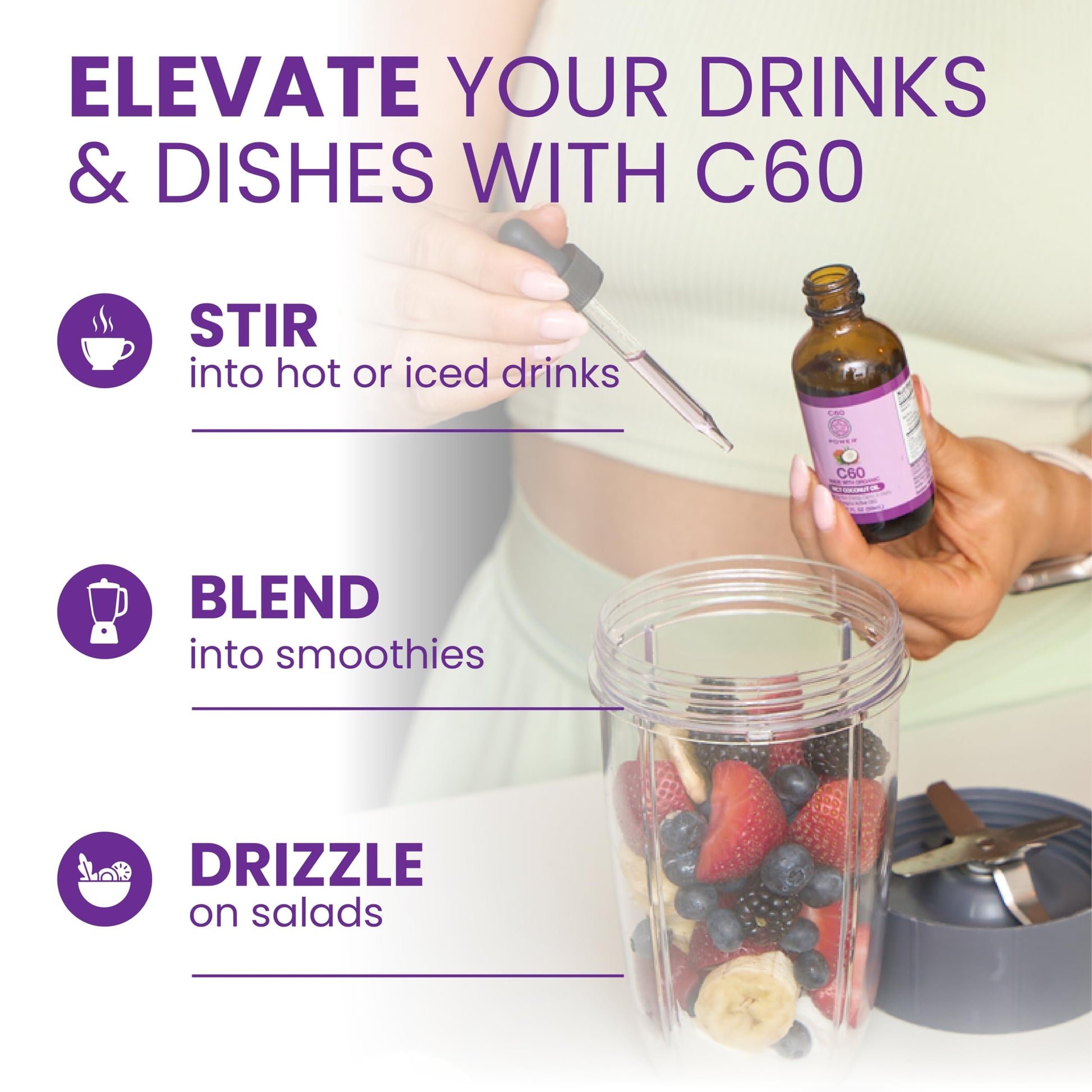 C60 Purple Power organic MCT coconut oil packaging