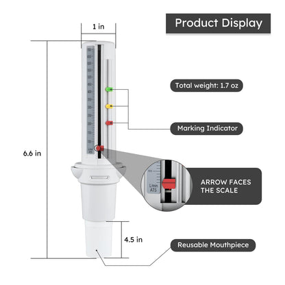 Holdly portable air flow velocity tester with detachable washable mouthpiece