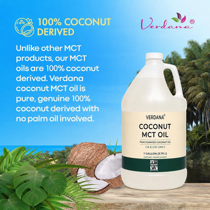 Close up of Verdana fractionated coconut oil label