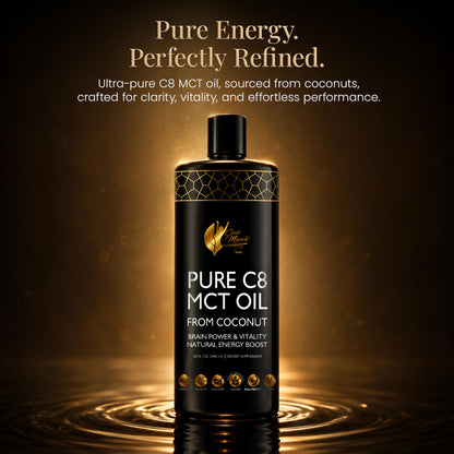 Coco March MCT oil bottle placed next to keto diet ingredients