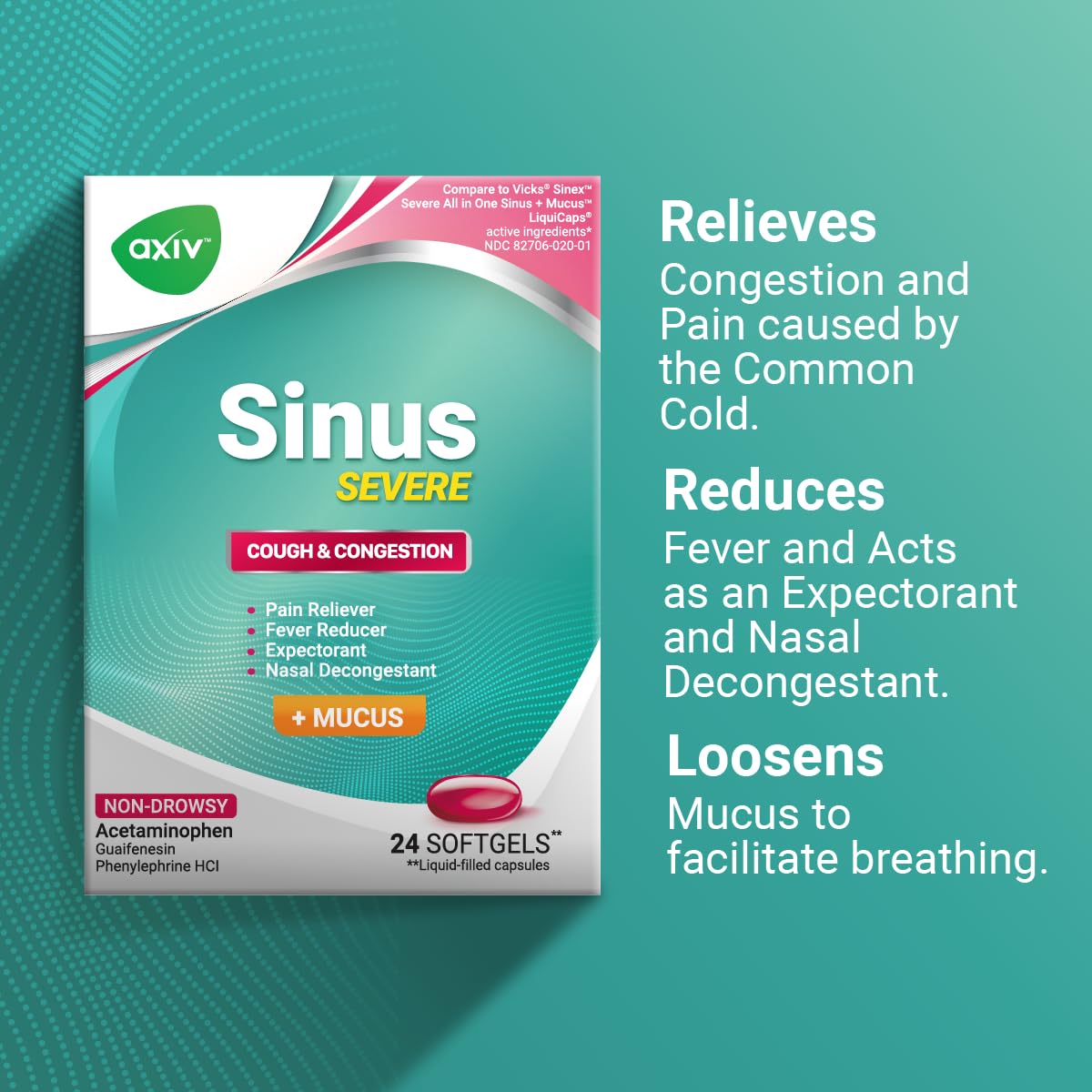 Authentic USA imported AXIV Sinus Severe box