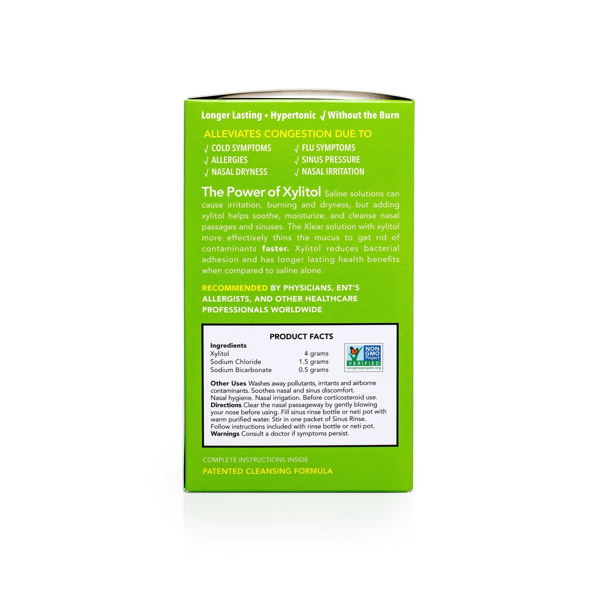 Xlear nasal saline packets showing 50 count quantity