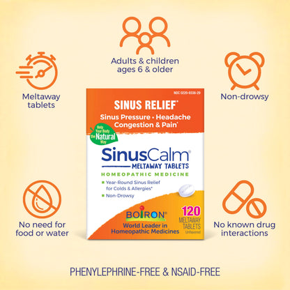 Boiron homeopathic sinus relief medicine side view