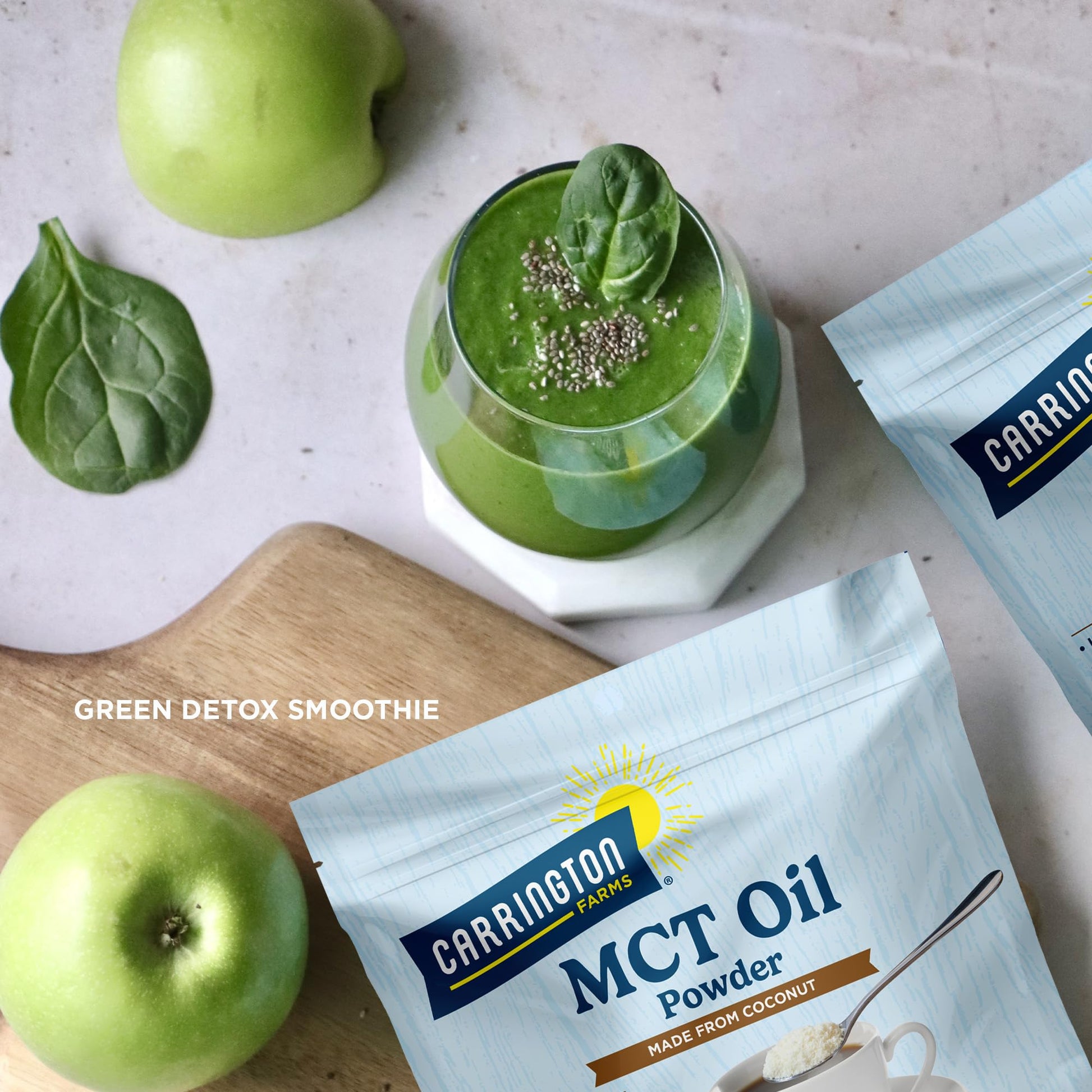 Close up of keto friendly MCT oil powder texture