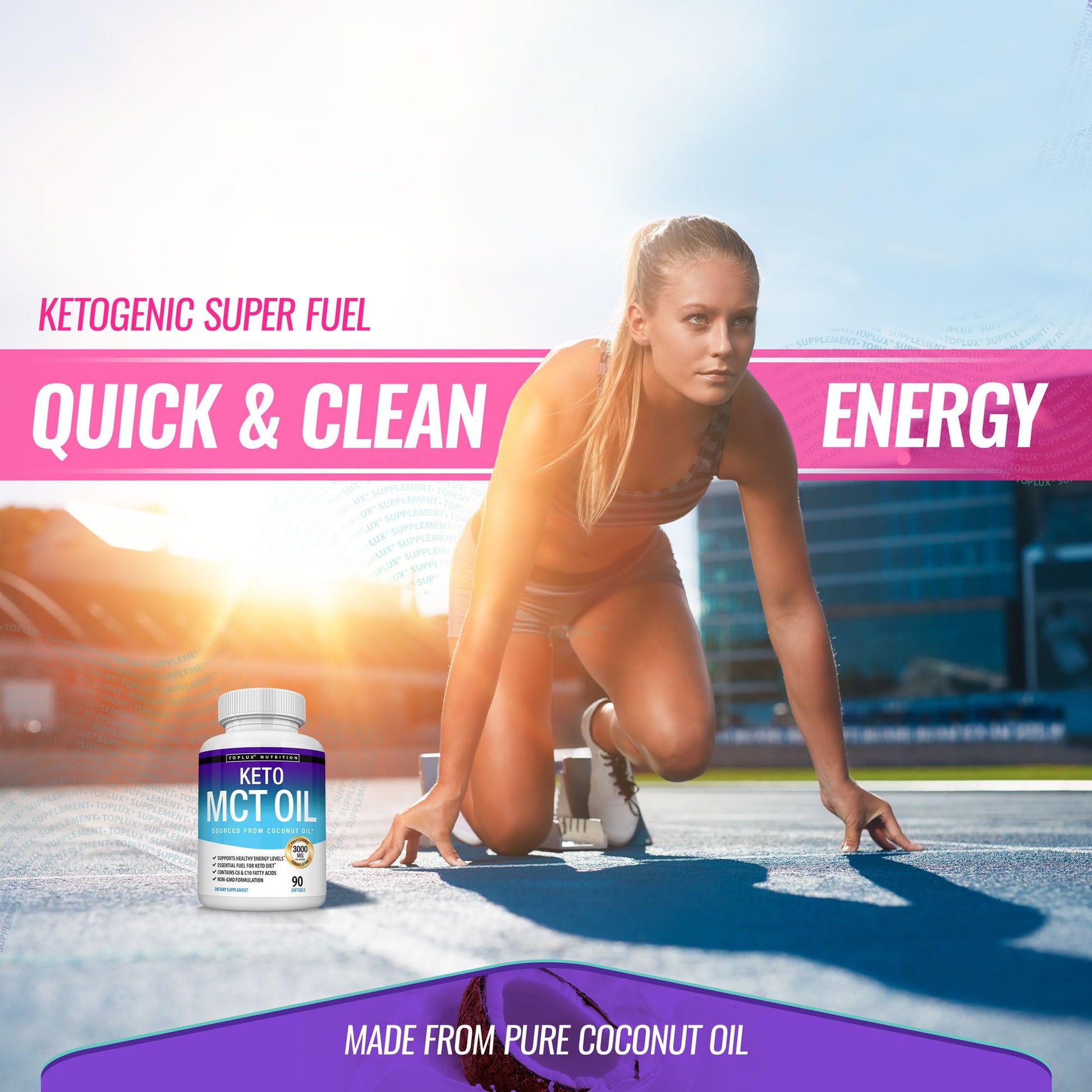Toplux coconut oil extract capsules nutritional facts label