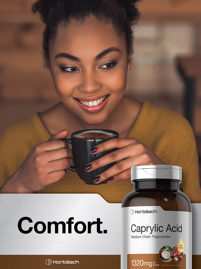 Premium Horbäach Caprylic Acid Supplement Bottle Packaging