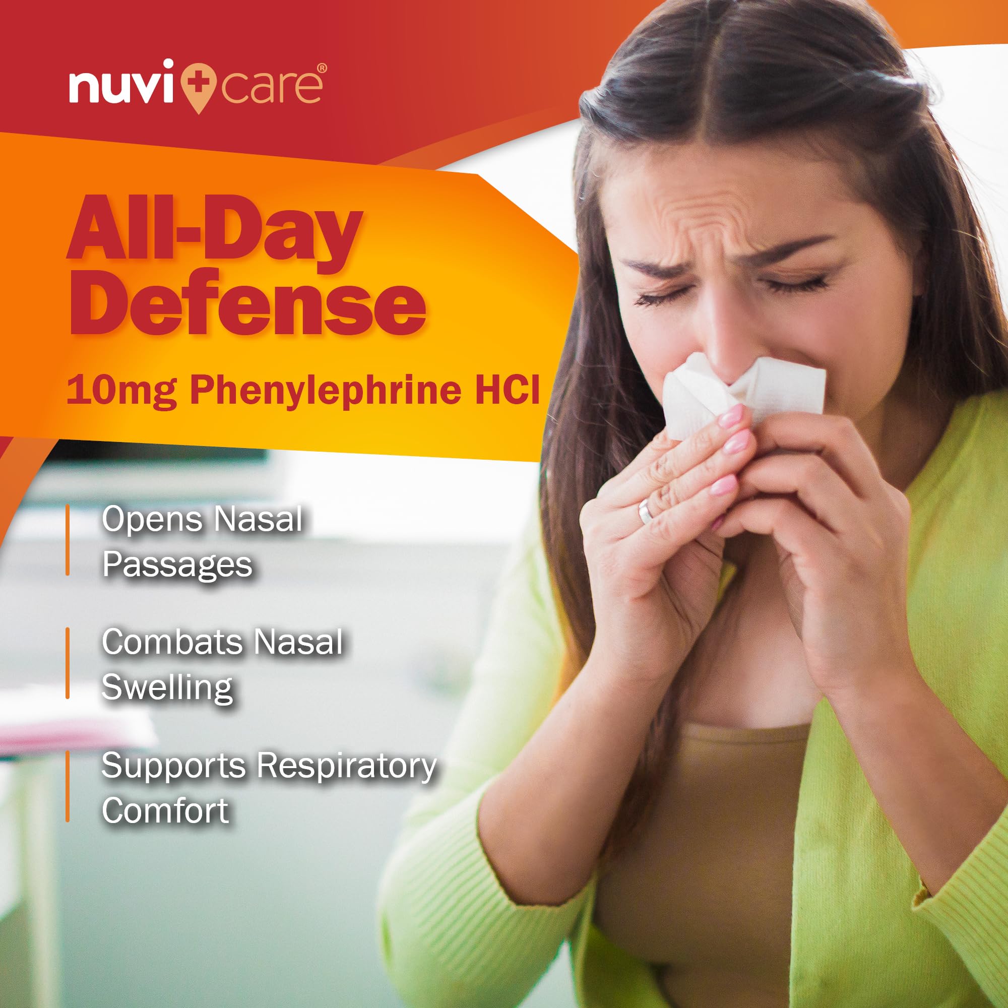 NuviCare sinus congestion relief tablets in original USA import packaging