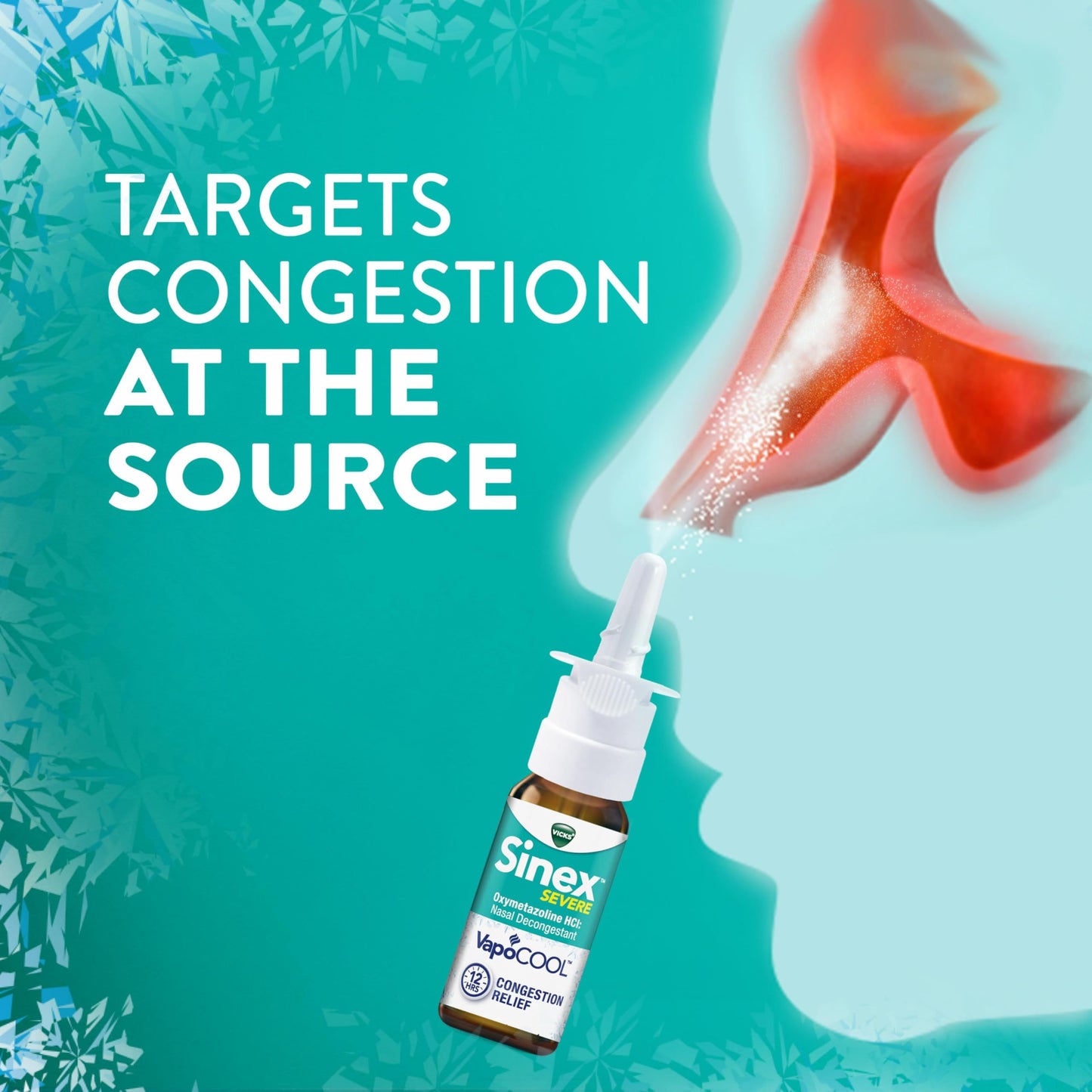 Vicks Sinex Severe nasal decongestant spray lifestyle application