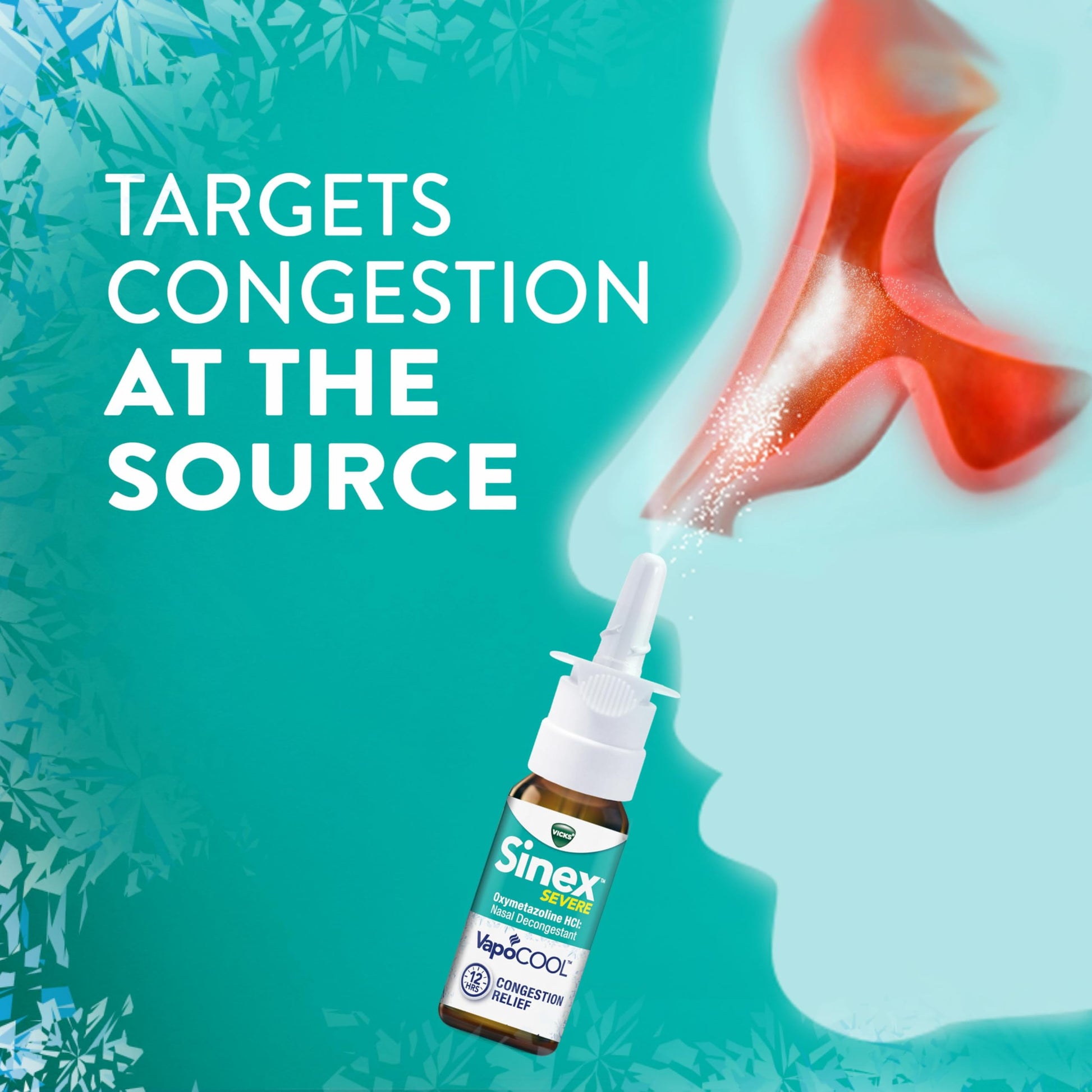 Vicks Sinex Severe nasal decongestant spray lifestyle application