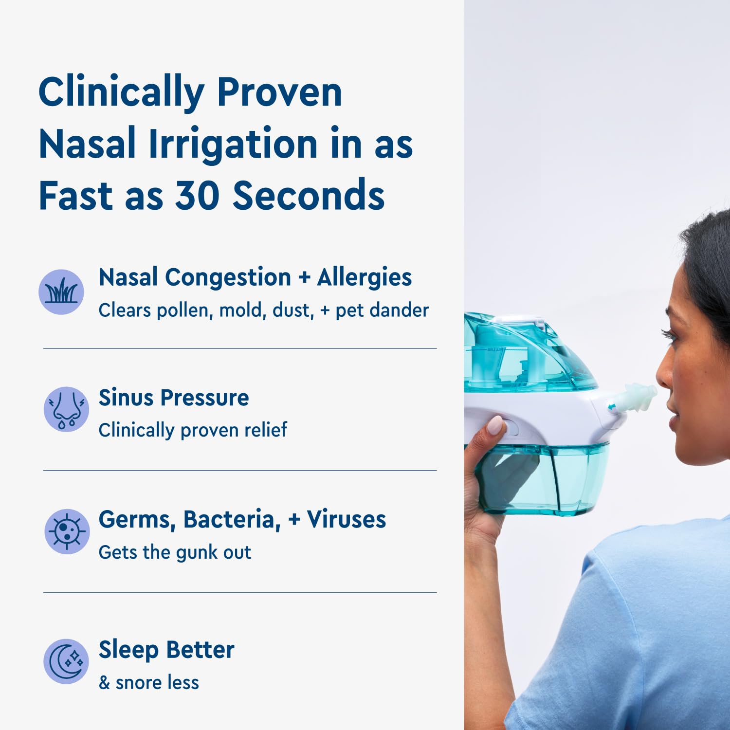 Navage powered suction nose cleaner device side profile