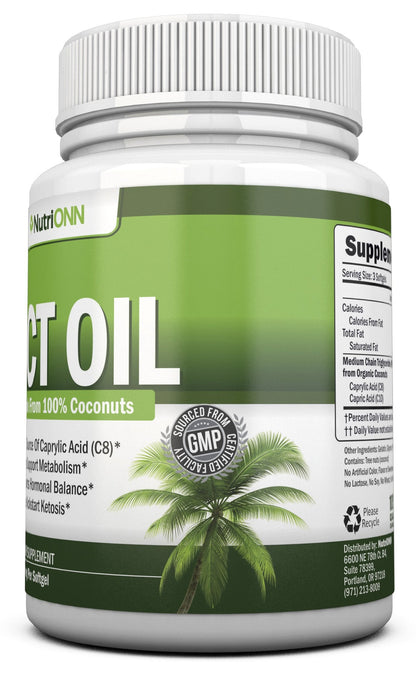 Premium imported NutriONN organic coconut supplement for mental focus and metabolism