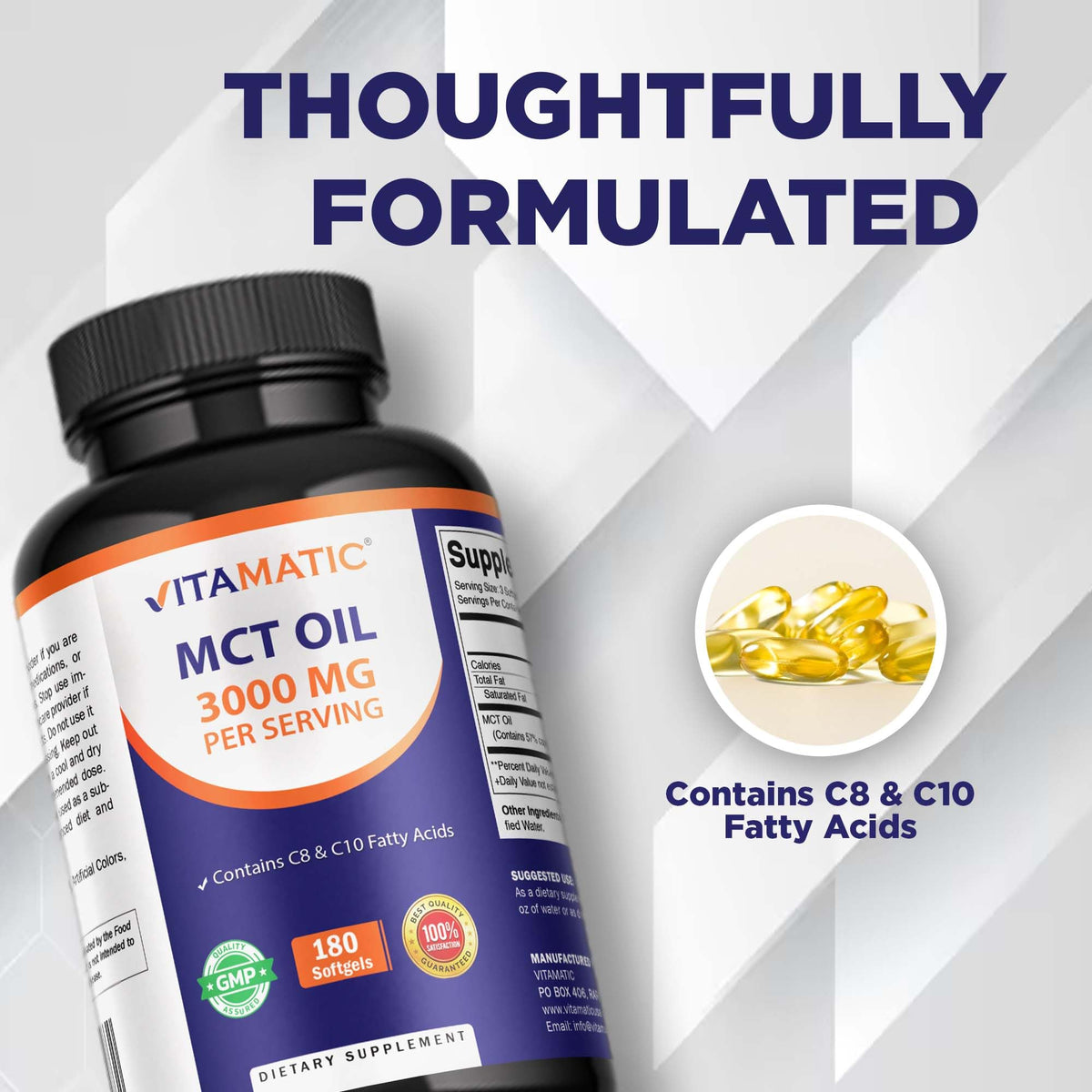 Vitamatic coconut oil supplement 2 pack bundle display