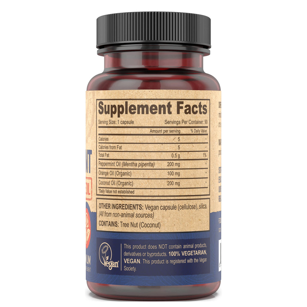 Deva Vegan Peppermint Oil capsules ingredient details panel