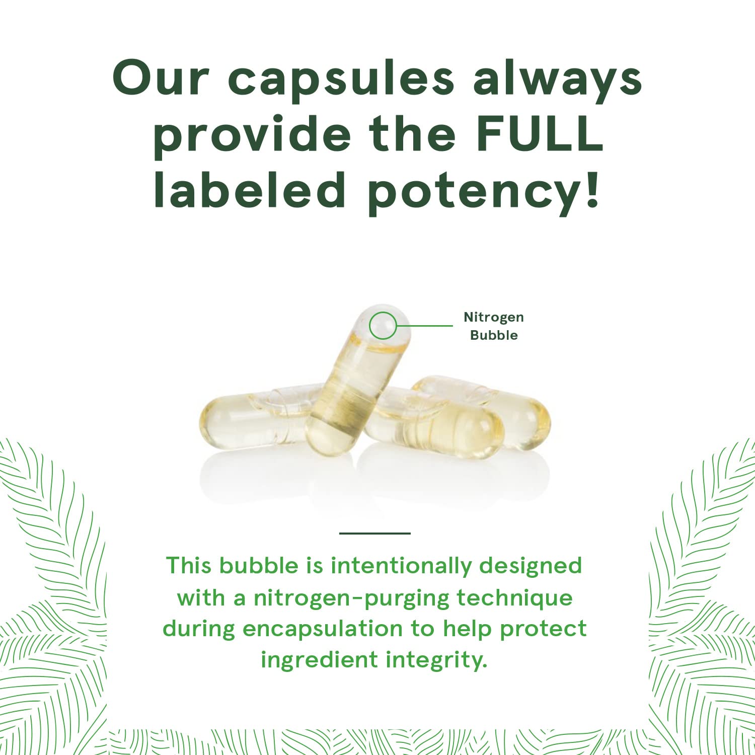 Close up of the clear delayed release capsules filled with authentic peppermint and orange essential oil blend