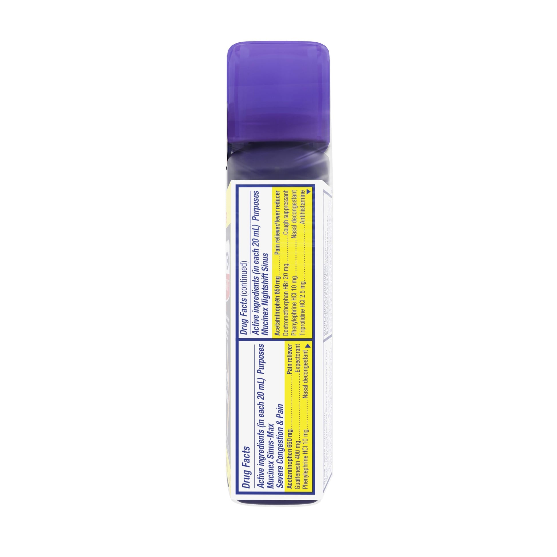 Mucinex dual-pack liquid combo for severe congestion and pain
