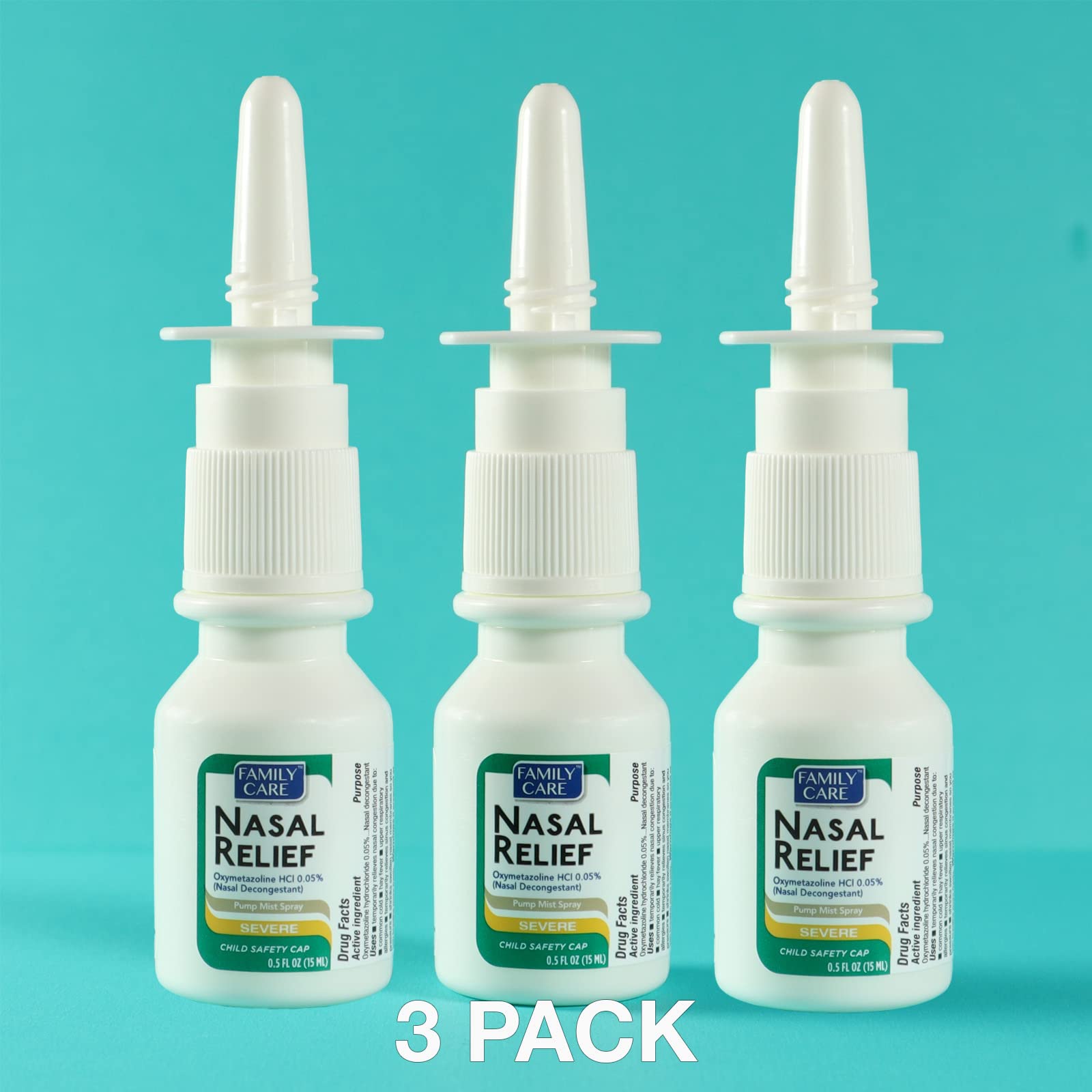 Family Care nasal decongestant spray packaging details