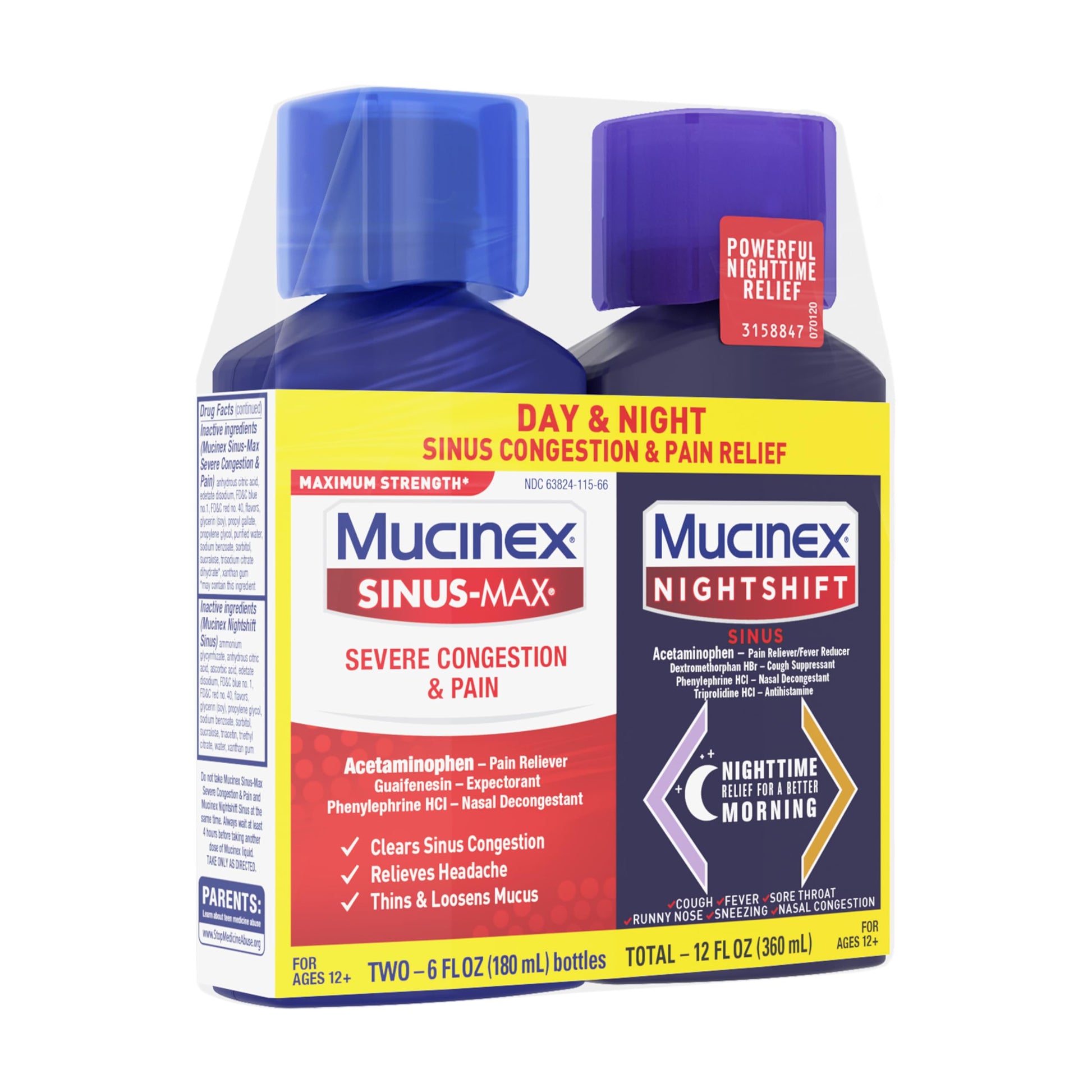 Dosage cup included with Mucinex Sinus-Max liquid medicine