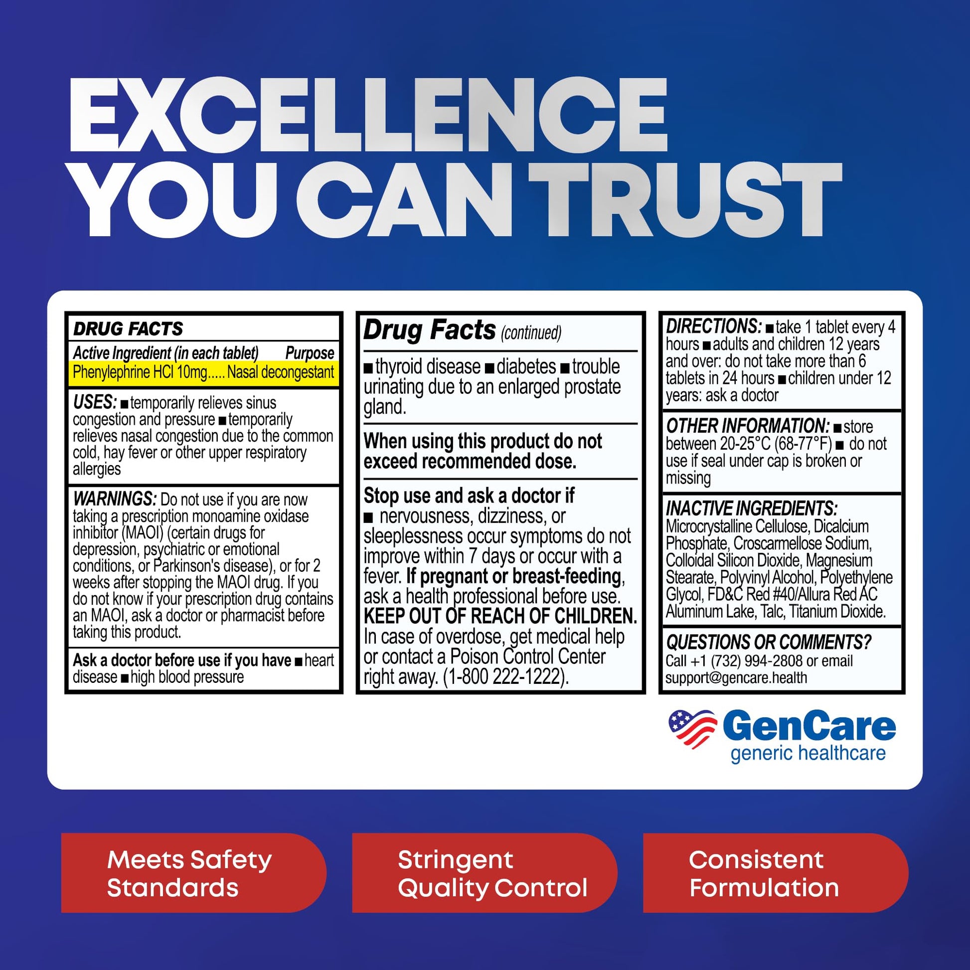 Authentic USA imported GenCare sinus relief medicine bottle