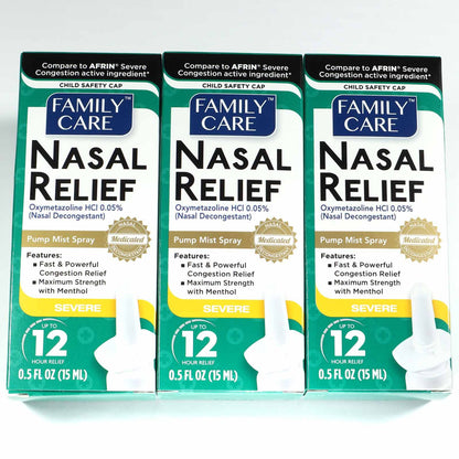 Three pack nasal spray bottles for sinus relief