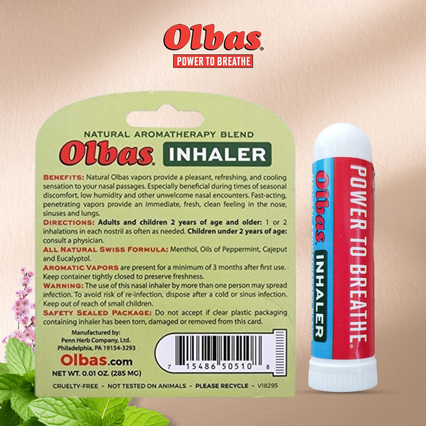 Olbas nasal stick essential oil ingredients label