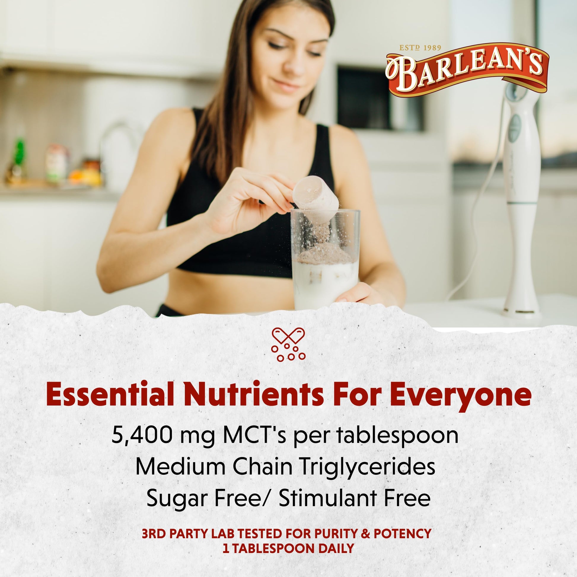 Barlean's premium 454 milliliter bottle displayed with authentic USA imported product seals.