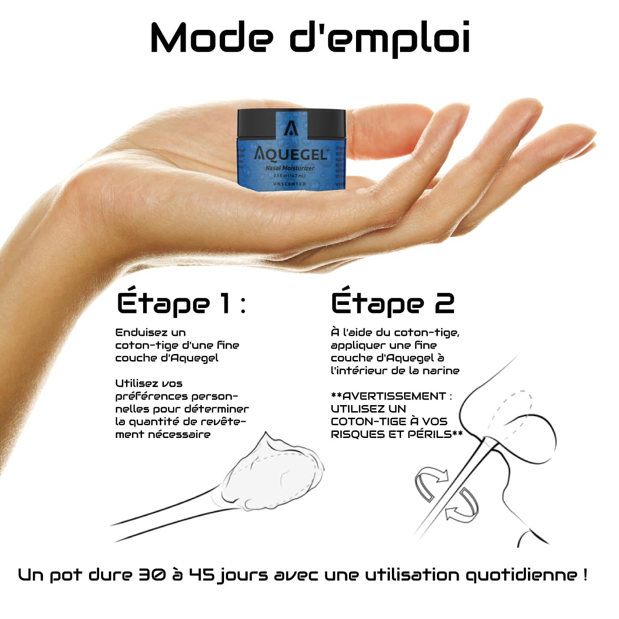 Aquegel water-based nasal gel packaging details
