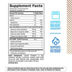 Caramel macchiato flavored keto supplement nutrition facts label